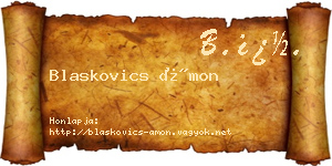 Blaskovics Ámon névjegykártya